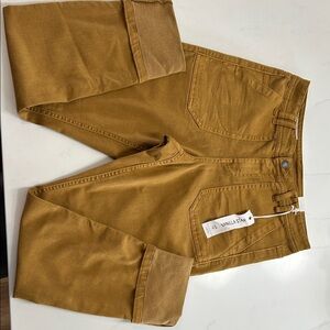 Vanilla Star Women’s camel Straight-Leg Utility Jeans